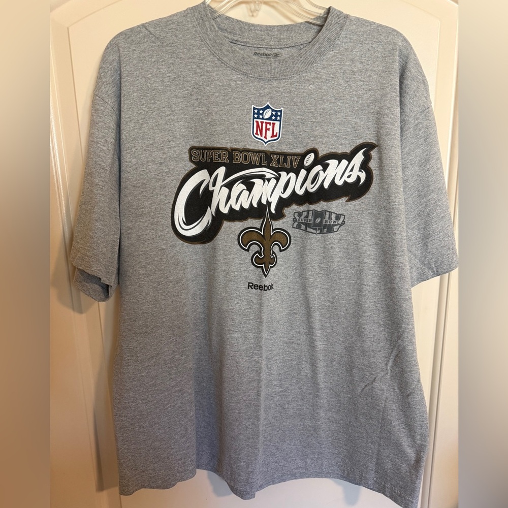 Reebok New Orleans Saints Super Bowl XLIV Champions T-shirt Adult Size Large